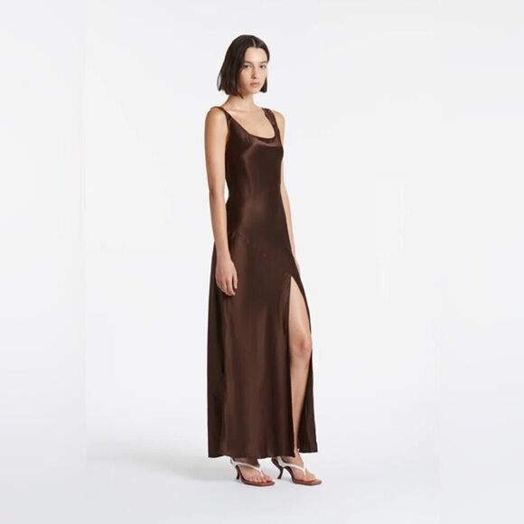 Sir. esme bias Maxi dress chocolate size 2/US6 - Picture 3 of 10